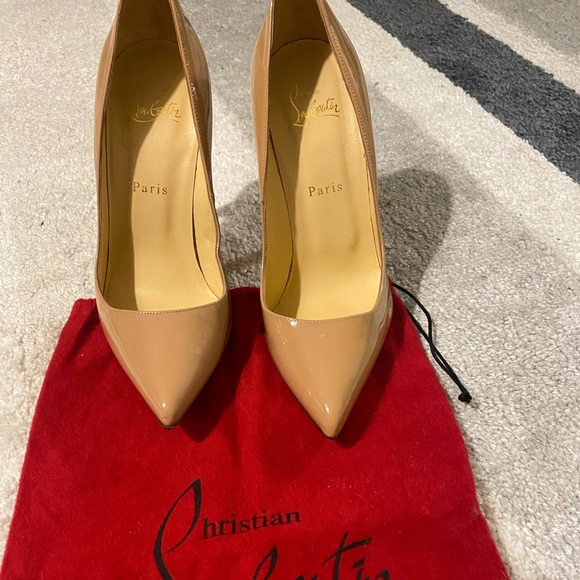 Christian Louboutin Heels So Kate Nude 120mm Patent Leather Pumps Shoes 39 US 8 - Picture 1 of 5